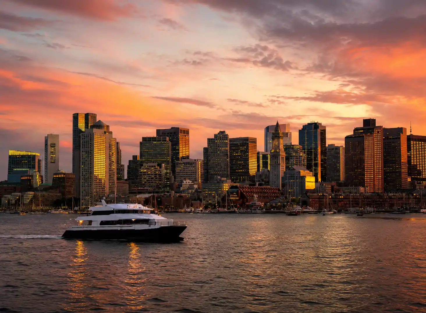 Boston Harbor Evening Sunset Skyline Cruise